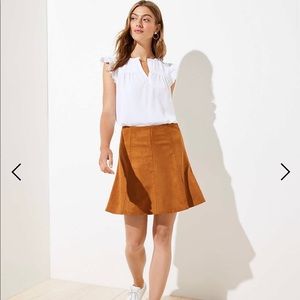 NWT LOFT Faux Suede Flippy Skirt